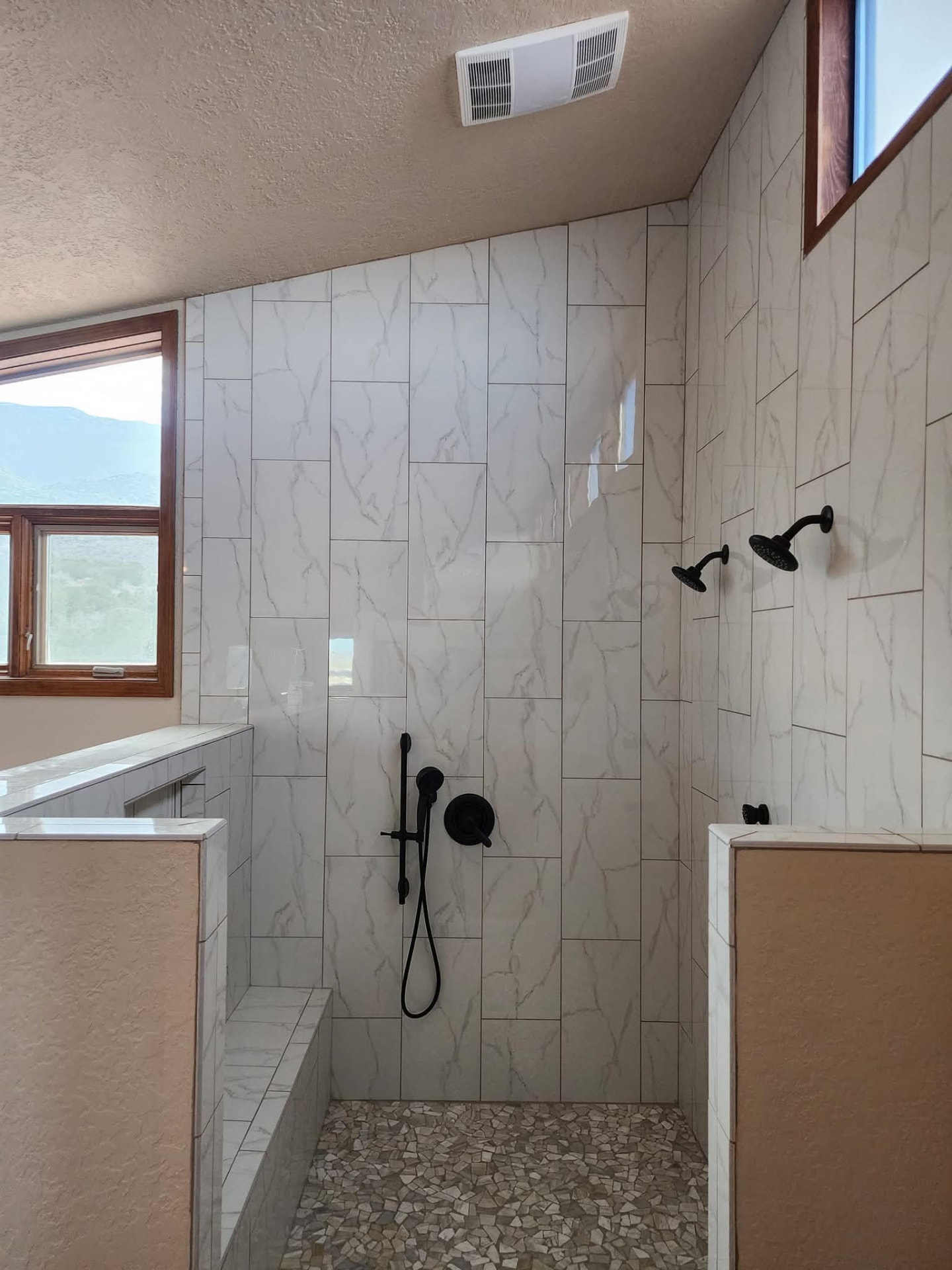Double Marble Shower